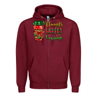Burgundy flannels lattes leggings Zipper Hoodie - BundleAndBundleShop