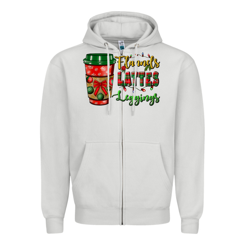 Flannels Lattes Leggings Zipper Hoodie by BundleAndBundleShop | Teevron