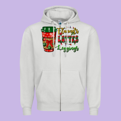 Flannels Lattes Leggings Zipper Hoodie Designed By Bundleandbundleshop