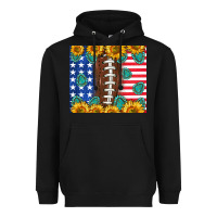 Black American football and america Heavyweight Hoodie - NancyCooperArtShop