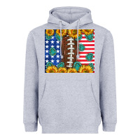Heather Grey American football and america Heavyweight Hoodie - NancyCooperArtShop