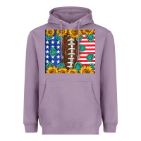 Lavender American football and america Heavyweight Hoodie - NancyCooperArtShop