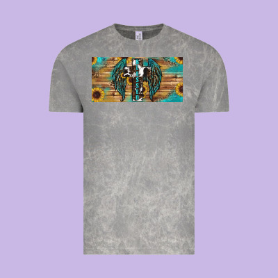 Vintage Tee Blessed cros sunflowers