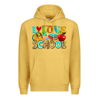 Antique Gold i love school Premium Hoodie - NancyCooperArtShop