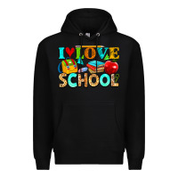 Black i love school Premium Hoodie - NancyCooperArtShop