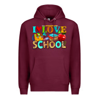 Burgundy i love school Premium Hoodie - NancyCooperArtShop