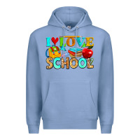 Colony Blue i love school Premium Hoodie - NancyCooperArtShop