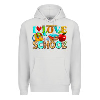 Dove Grey i love school Premium Hoodie - NancyCooperArtShop