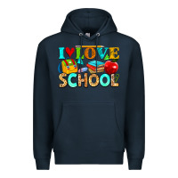 Navy i love school Premium Hoodie - NancyCooperArtShop