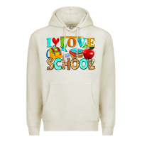 Oatmeal Heather i love school Premium Hoodie - NancyCooperArtShop