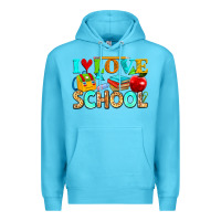 Ocean Blue i love school Premium Hoodie - NancyCooperArtShop