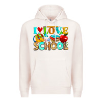 Pale Pink i love school Premium Hoodie - NancyCooperArtShop
