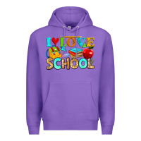 Purple i love school Premium Hoodie - NancyCooperArtShop
