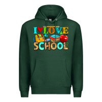 Sports Green i love school Premium Hoodie - NancyCooperArtShop