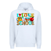 White i love school Premium Hoodie - NancyCooperArtShop