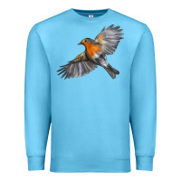 Ocean Blue Flying American Robin Premium Sweatshirt - LillyAllenDesigns