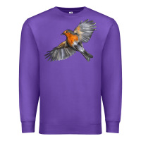 Purple Flying American Robin Premium Sweatshirt - LillyAllenDesigns