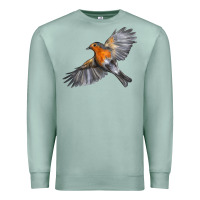 Seafoam Flying American Robin Premium Sweatshirt - LillyAllenDesigns