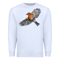 White Flying American Robin Premium Sweatshirt - LillyAllenDesigns