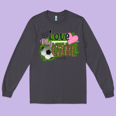 Love My Girl Soccer Long Sleeve Tee Designed By Hra Design Shop
