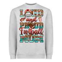 Heather Grey loud and proud football mom Heavyweight Sweatshirt - RanaPortraitStore