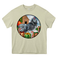 Mossy ameraucana rooster christmas Heavy Core Tee - LillyAllenDesigns