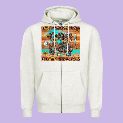 Nurse On Duty Zipper Hoodie Designed By Jahusdesignshop