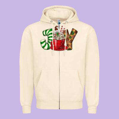 Joy Zipper Hoodie Designed By Bundleandbundleshop