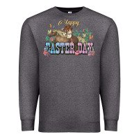 Charcoal Heather Happy Easter Day Rodeo Premium Sweatshirt - NancyCooperArtShop