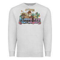 Dove Grey Happy Easter Day Rodeo Premium Sweatshirt - NancyCooperArtShop