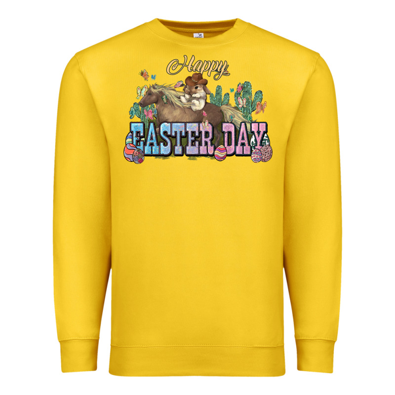 Happy Easter Day Rodeo Premium Sweatshirt by NancyCooperArtShop | Teevron