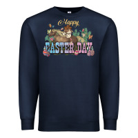 Navy Happy Easter Day Rodeo Premium Sweatshirt - NancyCooperArtShop