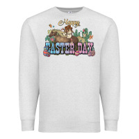 Oatmeal Heather Happy Easter Day Rodeo Premium Sweatshirt - NancyCooperArtShop