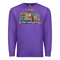 Purple Happy Easter Day Rodeo Premium Sweatshirt - NancyCooperArtShop