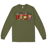 Army Green christmas drink Long Sleeve Tee - CowhideDigitalArt