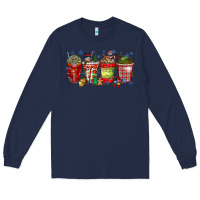 Navy christmas drink Long Sleeve Tee - CowhideDigitalArt