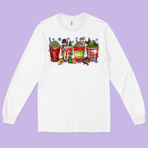 Christmas Drink Long Sleeve Tee Designed By Cowhidedigitalart