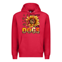 Cardinal life is better with dogs sunflower Premium Hoodie - MaliasSmallBusiness