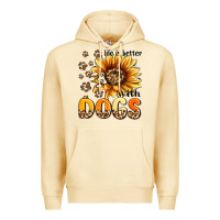Pina Colada life is better with dogs sunflower Premium Hoodie - MaliasSmallBusiness
