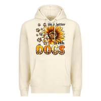 Sandshell life is better with dogs sunflower Premium Hoodie - MaliasSmallBusiness