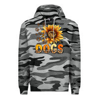 Slate Camo life is better with dogs sunflower Premium Hoodie - MaliasSmallBusiness