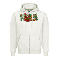 Oatmeal Heather noel Zipper Hoodie - BundleAndBundleShop