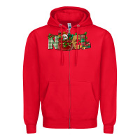 Red noel Zipper Hoodie - BundleAndBundleShop