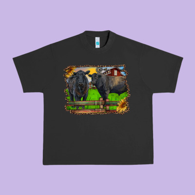 Black Angus Cattle And Bull In Barnyard Urban Heavy Tee Designed By Ranaportraitstore