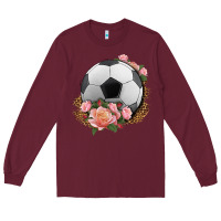 Burgundy western soccer with roses Long Sleeve Tee - HRA Design Shop
