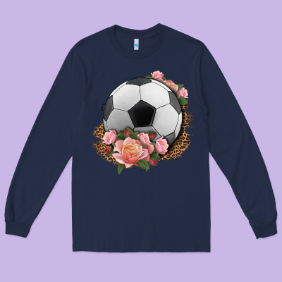 Western Soccer With Roses Long Sleeve Tee Designed By Hra Design Shop