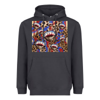 Smoke american flag lips leopard Heavyweight Hoodie - NancyCooperArtShop