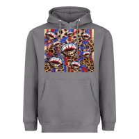 Storm american flag lips leopard Heavyweight Hoodie - NancyCooperArtShop