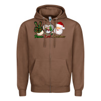 Chestnut peace love christmas Zipper Hoodie - BundleAndBundleShop