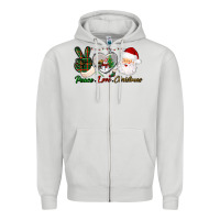 Dove Grey peace love christmas Zipper Hoodie - BundleAndBundleShop